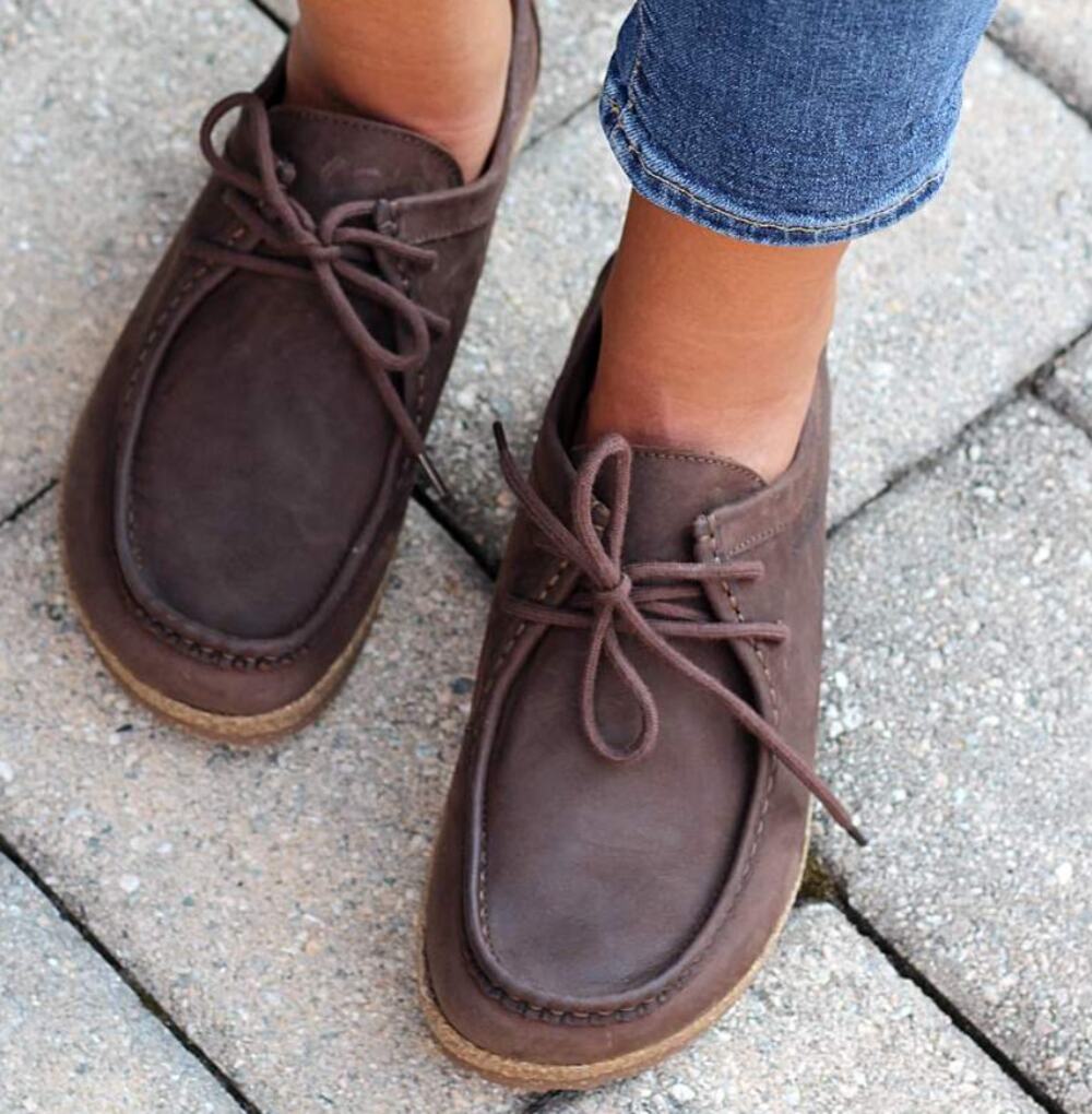 Stegmann Brown Leather Cork Sole Oxfords Women's Size 9 Portugal Comfort Shoes